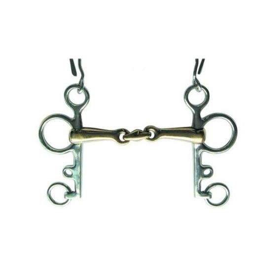 Pelham 2xlomený argentan/nerez 16mm ECO