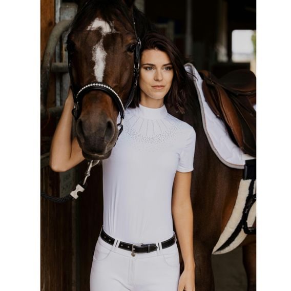 Tričko závodní Equitheme LONDON Polo krátký rukáv dámské