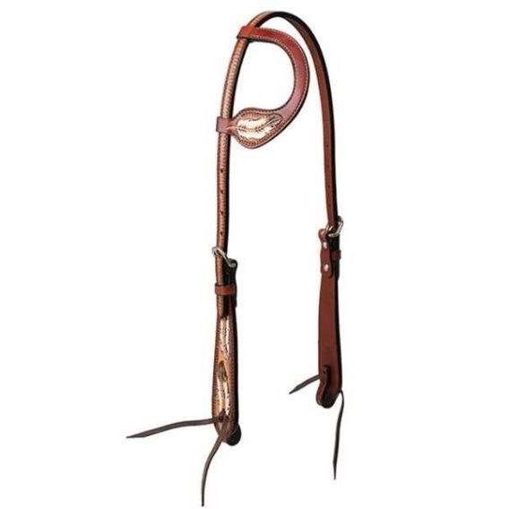 *W* Uzdečka westernová Weaver Turquoise Cross Coco Feather Sliding Ear