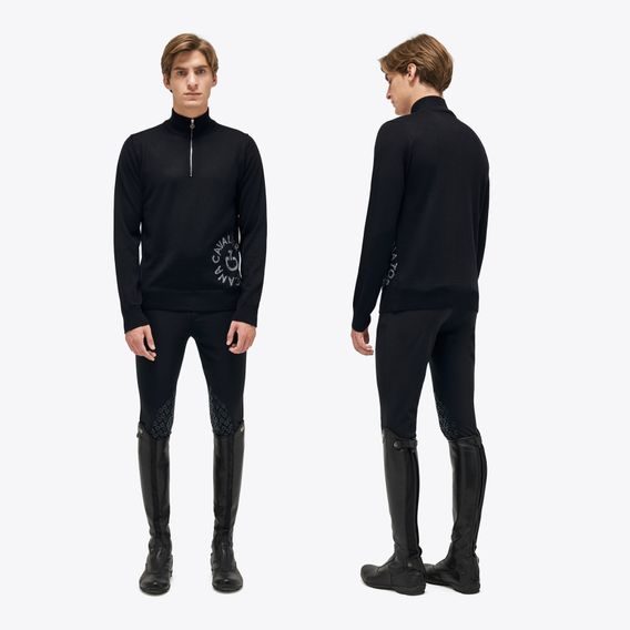 Svetr Jacquard Orbit Merinos Blend Half-Zip KOLEKCE