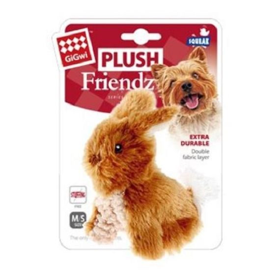 Hračka pro psa GiGwi Plush Friendz králíček hnědý plyš DOPRODEJ