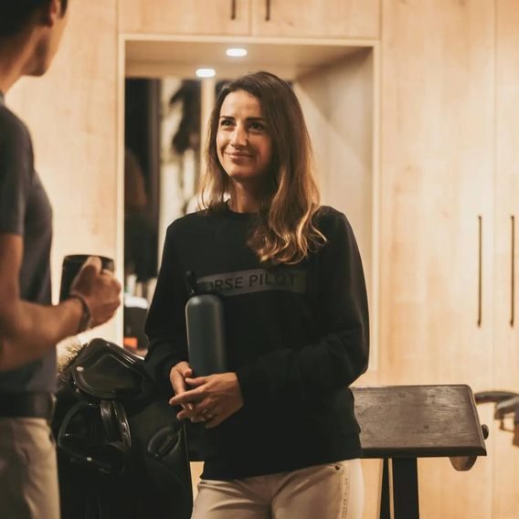 Mikina Horse Pilot TEAM dámská S/36 blue graphit - SLEVA - skvrna