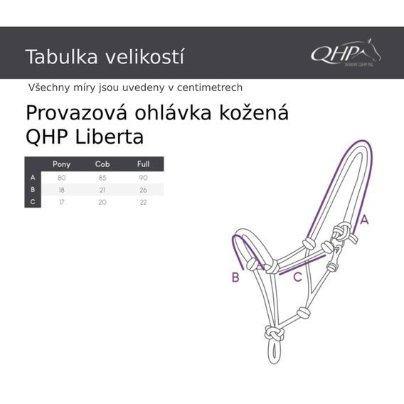 Provazová ohlávka kožená QHP Liberta