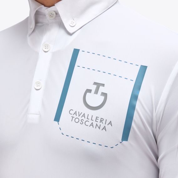 Závodní tričko Cavalleria Toscana Pocket Print Jersey Zip dl. rukáv dětské/chlapecké KOLEKCE 2023
