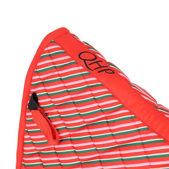 Podsedlová dečka QHP Christmas Jolly Stripe