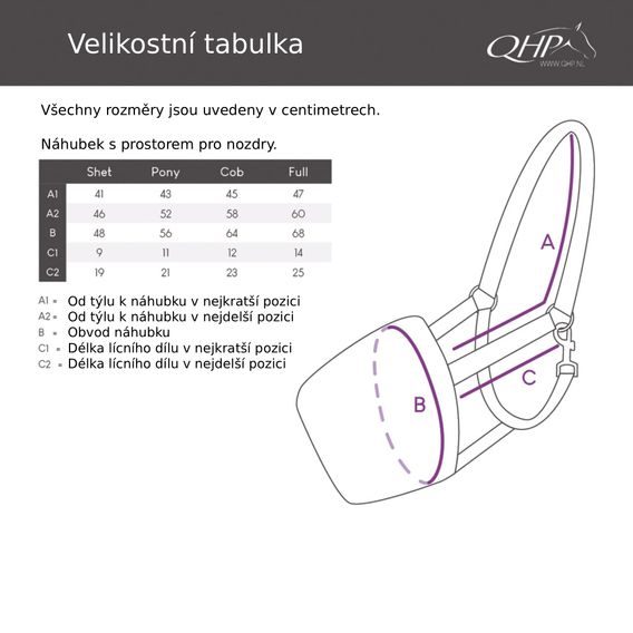 Náhubek pro koně QHP s beránkem