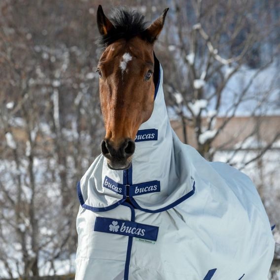 Krční díl Bucas Power Turnout Combi stříbrný L - SLEVA - použité na focení
