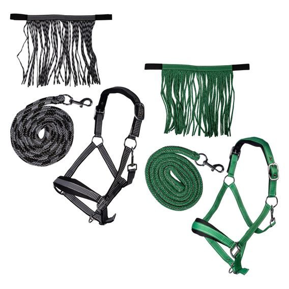 Ohlávka s vodítkem a třásněmi na oči HKM