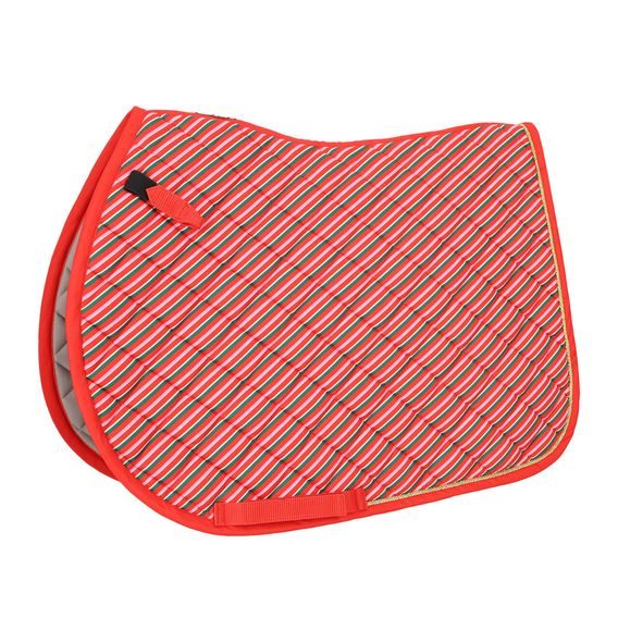 Podsedlová dečka QHP Christmas Jolly Stripe