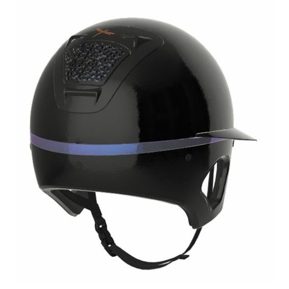 Jezdecká ochranná helma Freejump Voronoi Gloss Temple Protection černá/černá glitter S - SLEVA - oděrka