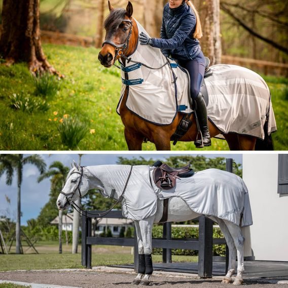 Deka síťovaná jezdecká Horseware Flyrider s odnímatelným krkem