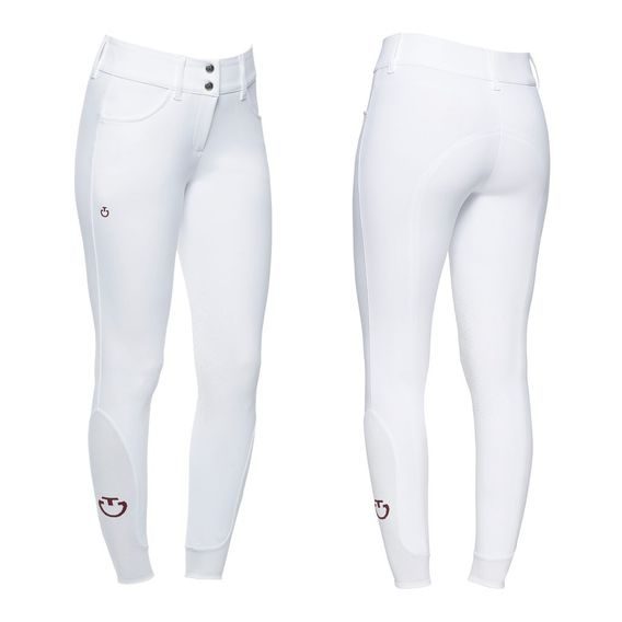 Rajtky Cavalleria Toscana American High waist Grip koleno dámské D34 bílé - SLEVA - malé skvrnky