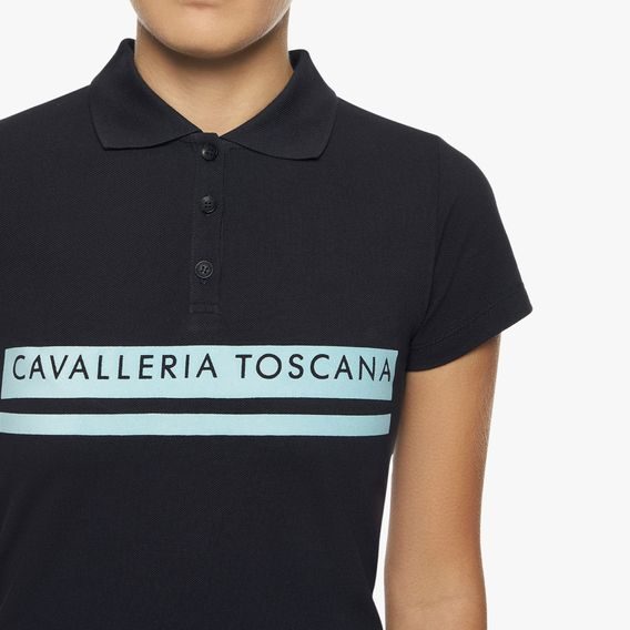 Tričko Cavalleria Toscana Flocked Stripe logo dětské KOLEKCE 2022/23