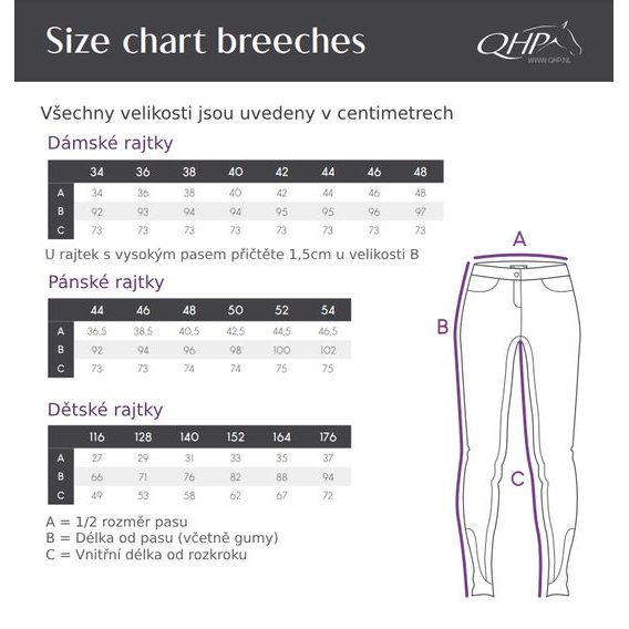 Jeggings QHP Jady Half Grip dětské Kolekce
