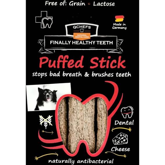 Qchefs Tyčinky na čištění zubů pro psy Vital Puffed Sticks 70g