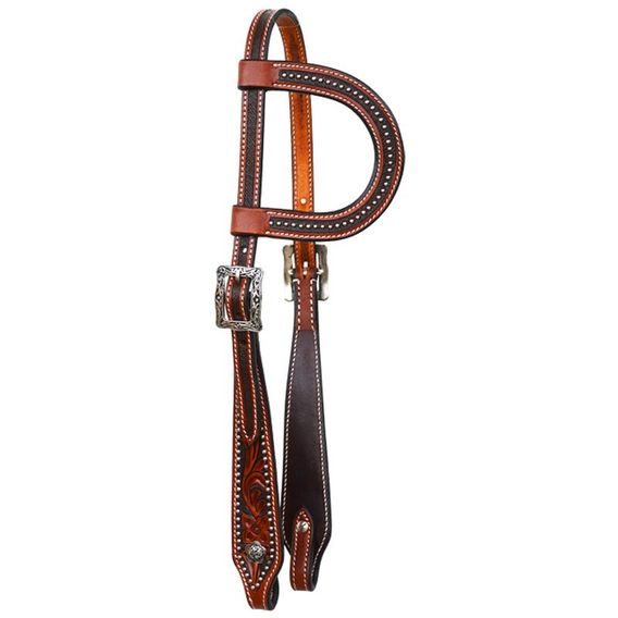 *W* Uzdečka westernová One Ear Headstall flower with dots