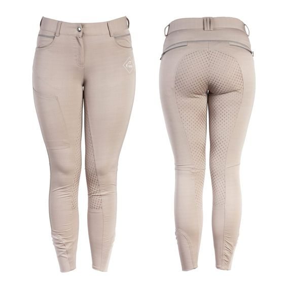 Rajtky Cassini Logo Equiservis Grip sed dětské 176 béžové - SLEVA - zatrhaný materiál na více místech