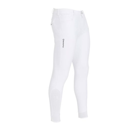 Rajtky Equestro Slim Fit Knee Grip pánské M/48 white - SLEVA - rozpitá barva u loga