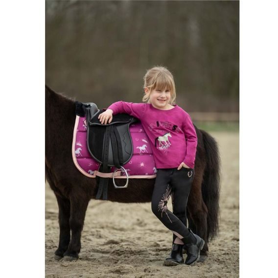 Tričko HKM Polly dl. rukáv dětské 134/140 magenta - SLEVA - zašitý rukáv