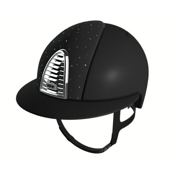 Jezdecká ochranná helma KEP Cromo 2.0 Textile Metal 2 Polo Suede Drop Silvernight