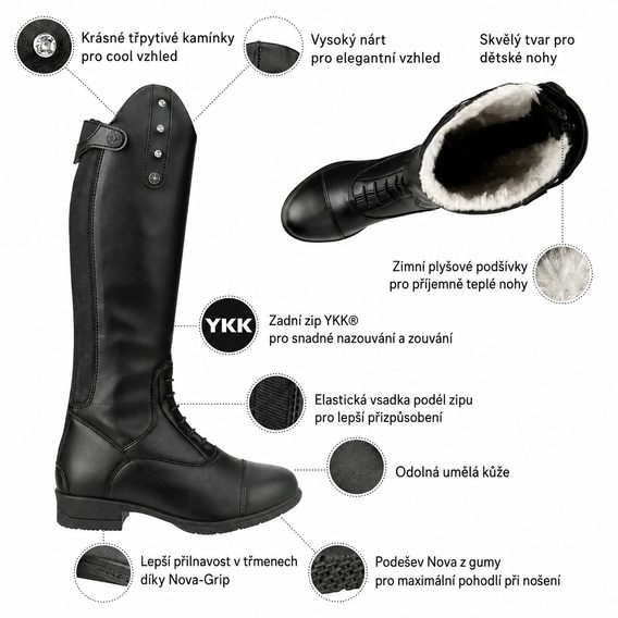 Jezdecké boty vysoké Suedwind Nova Kids Fun Glitter Winter