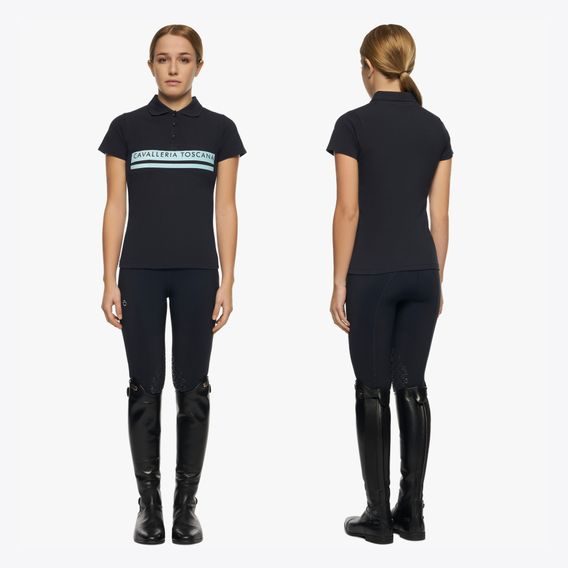 Tričko Cavalleria Toscana Flocked Stripe logo dětské KOLEKCE 2022/23