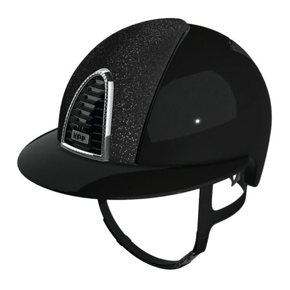 Jezdecká ochranná helma KEP Cromo 2.0 Polish Polo Metal Luminor S-M černá - SLEVA oděrky