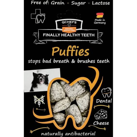 Qchefs Pamlsky na čištění zubů pro psy Puffies 63g