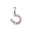 Přívěsek podkova obrácená s růžovými zirkony z pravého stříbra CZ