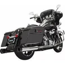 IZPŪTĒJS MUFFLERS 4" STRAIGHT DNT | FLT 95-16 - CHROME/BLACK FOR HARLEY DAVIDSON FLHR 1340