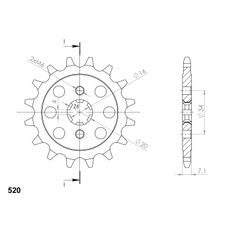 PRIEKŠĒJAIS ZOBRATS SUPERSPROX CST-1903:15 15T, 520