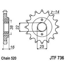 PRIEKŠĒJAIS ZOBRATS JT JTF 736-15 15T, 520
