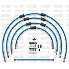 STANDARD PRIEKŠĒJO BREMŽU ŠĻŪTEŅU KOMPLEKTS VENHILL POWERHOSEPLUS KAW-10006FB-TB (5 ŠĻAUKAS KOMPLEKTĀ) TRANSLUCENT BLUE HOSES, BLACK FITTINGS