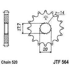 PRIEKŠĒJAIS ZOBRATS JT JTF 564-13 13T, 520
