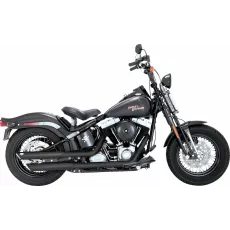 IZPŪTĒJS MUFFLERS 3" TWIN SLASH BLACK DLX CRSBNS SLM FOR HARLEY DAVIDSON FLSTN 1584
