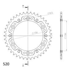 REAR SPROCKET SUPERSPROX STEALTH RST-1512:41-GLD ZELTA 41T, 520
