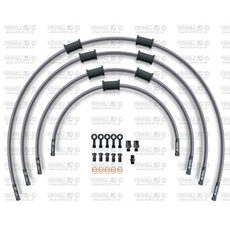 STANDARD PRIEKŠĒJO BREMŽU ŠĻŪTEŅU KOMPLEKTS VENHILL POWERHOSEPLUS BMW-11001FB (4 ŠĻAUKAS KOMPLEKTĀ) CLEAR HOSES, BLACK FITTINGS
