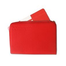 LEATHER ZIP NOTEBOOK (M) RED