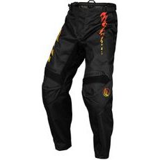 BIKSES FLY MX-PANTS F-16 YOUTH (MELNS, DZELTENS)