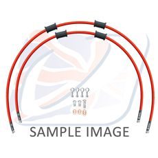 PRIEKŠĒJĀS BREMŽU ŠĻAUKAS KOMPL. VENHILL POWERHOSEPLUS SUZ-12002F-RD (2 ŠĻAUKAS KOMPLEKTĀ) RED HOSES, CHROMED FITTINGS