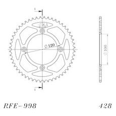 AIZMUGURĒJAIS ZOBRATS SUPERSPROX RFE-998:50-BLK MELNS/PELĒKS 50T, 428
