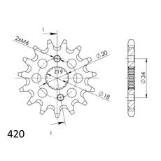 PRIEKŠĒJAIS ZOBRATS SUPERSPROX CST-1310:14 14T, 420