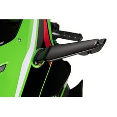 ATPAKAĻSKATA SPOGULIS PUIG AILERON 22024N MELNS/PELĒKS KOMPLEKTS PRIEKŠ KAWASAKI ZX-10R / RR NINJA 1000 2021-2025, KAWASAKI ZX-6R 600 NINJA (>2007) 2024