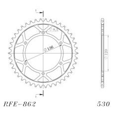 AIZMUGURĒJAIS ZOBRATS SUPERSPROX RFE-862:44-BLK MELNS/PELĒKS 44T, 530