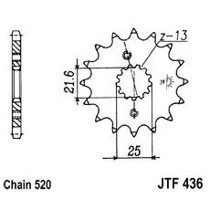 PRIEKŠĒJAIS ZOBRATS JT JTF 436-14 14T, 520
