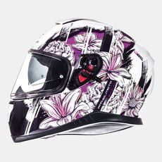 ĶIVERE MT HELMETS THUNDER 3 SV WILD GARDEN GLOSS PEARL WHITE/PURPLE