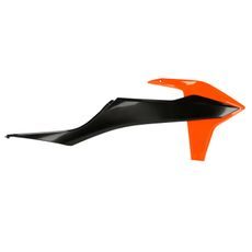 RADIATORA PLASTMASA POLISPORT 8422100011 (PĀRIS) ORANŽS KTM16 / MELNS