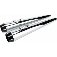 IZPŪTĒJS MUFFLERS 4" MEGAPHONE LOUD | FLT 95-16 - CHROME/BLACK FOR HARLEY DAVIDSON FLHR 1340
