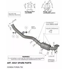 GALVENE 4-STROKE HEADER PIPES FOR HONDA NSS 750 ABS (304 NERŪSĒJOŠAIS TĒRAUDS)