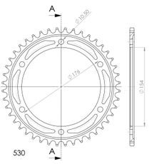 AIZMUGURĒJAIS ZOBRATS SUPERSPROX RFE-1342:44-BLK MELNS/PELĒKS 44T, 530